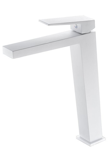 Imex matt white Art tall washbasin tap