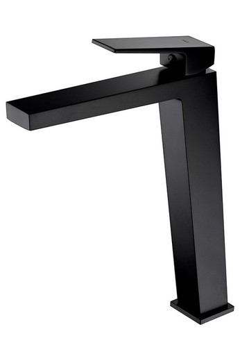 Imex matt black Art tall washbasin tap