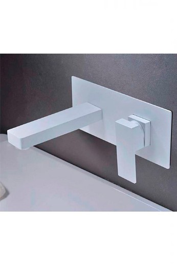 Imex matt white Swiss built-in washbasin tap