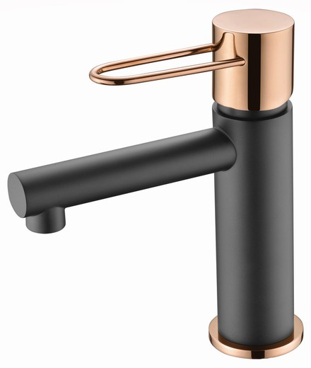 Grifo lavabo Milos negro oro rosa BDY027-1NOR Imex