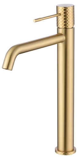 Grifo monomando lavabo alto Génova Oro cepillado BDG053-3OC Imex