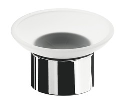 Jabonera adhesiva baño redonda acabado cromo  AC_233 PyP