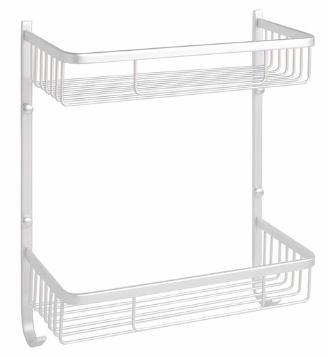 Porte-savon adhésif double rectangulaire en aluminium AC_223