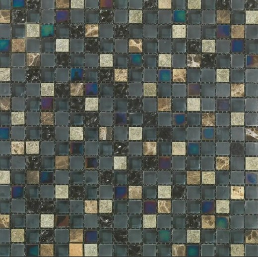 Malha em mosaico de pedra e cristal 30,1X30,1Cm Enigma