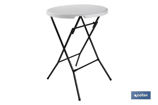 Table haute pliante blanche 80X80X110Cm