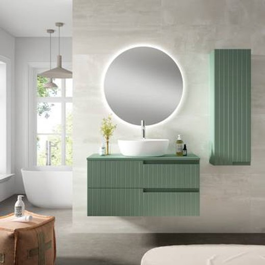 Cecilia furniture 2 drawers with lid and countertop sink in matte green Eduardo Paredes