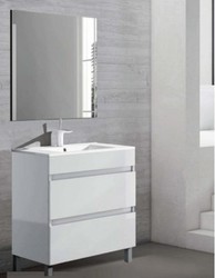 Mueble y lavabo Noa 50 blanco 2 cajones suspendido visobath — Azulejossola