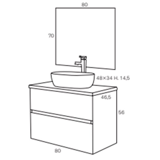Conjunto baño lavabo sobre encimera Glass Line taupe Muebles baño Sanchis —  Azulejossola