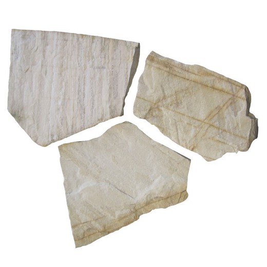 Palete de laje de quartzito de baunilha branca irregular