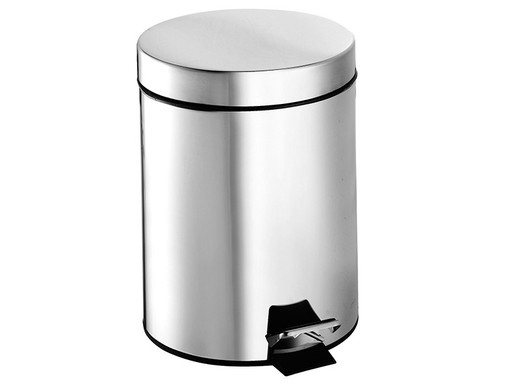 Papelera con pedal acero inox 304 cromado Ac-102 Pyp