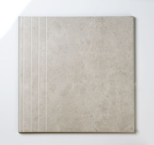 Peldaño cerámico Siena gris 31,6x31,6 cm Benesol
