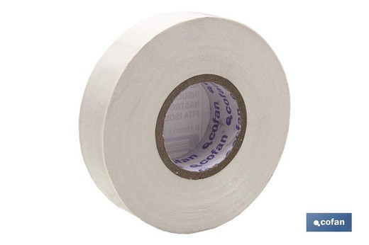 Rouleau de ruban isolant blanc 20Mts.