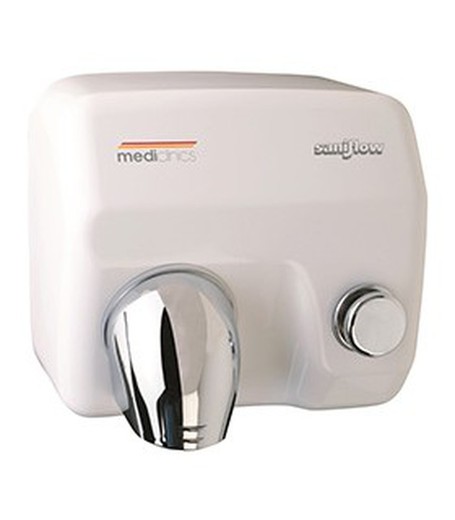 Secador de mãos manual Saniflow Branco Epoxy Steel E05 Mediclinics