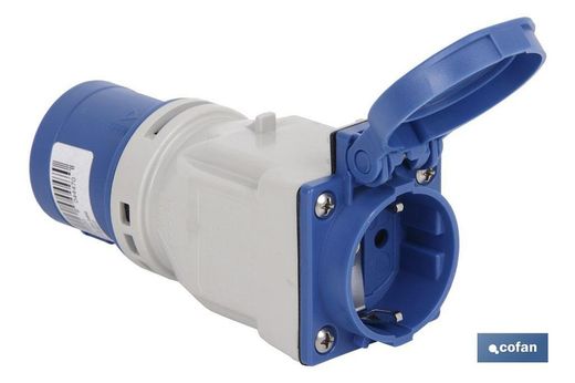 Adaptateur Schuko Ip44 16A 230V Industriel Plug-Base