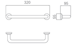 Asa De Ducha Cromo 32 cm x 9,5 cm 5,5 cm Medimex