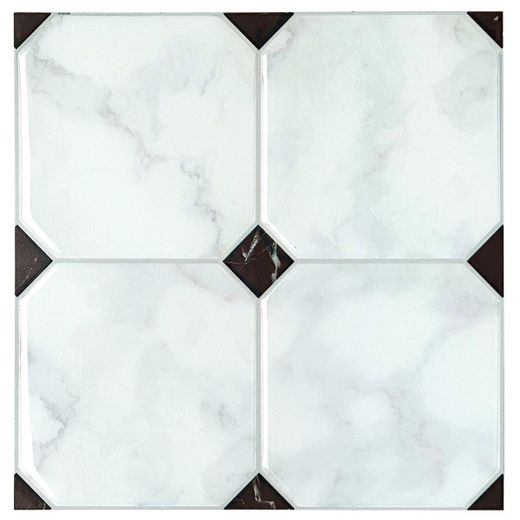 Carrelage adhésif Betera Blanc 19,69 cm x 19,69 cm Les Smarttiles