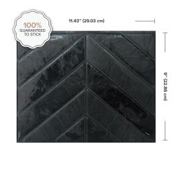 Piastrella adesiva Chevron Marquina 29,03 cm x 22,86 cm The Smarttiles