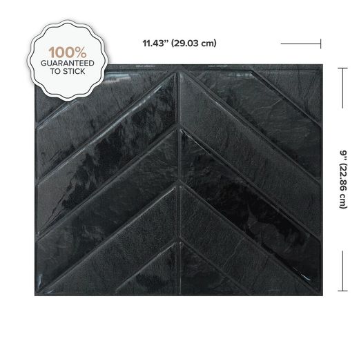 Piastrella adesiva Chevron Marquina 29,03 cm x 22,86 cm The Smarttiles