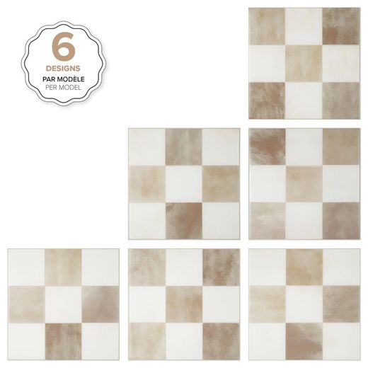 Αυτοκόλλητο πλακάκι Damier Luxor 19,69cm x 19,69cm The Smarttiles