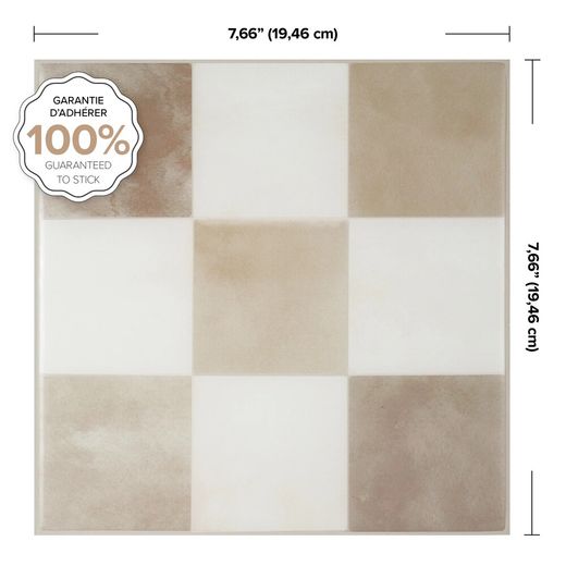 Αυτοκόλλητο πλακάκι Damier Luxor 19,69cm x 19,69cm The Smarttiles