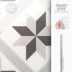 Αυτοκόλλητο πλακάκι Fiori Grigio Vintage 19,46 cm x 19,46 cm The Smarttiles