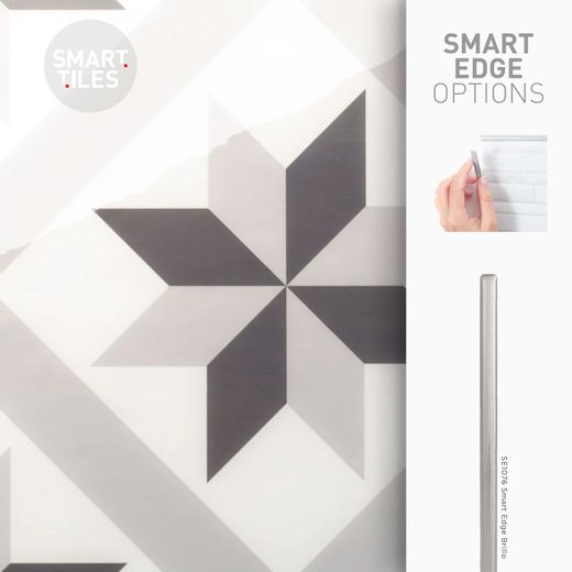 Αυτοκόλλητο πλακάκι Fiori Grigio Vintage 19,46 cm x 19,46 cm The Smarttiles