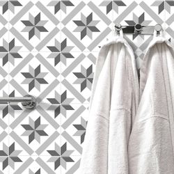 Αυτοκόλλητο πλακάκι Fiori Grigio Vintage 19,46 cm x 19,46 cm The Smarttiles