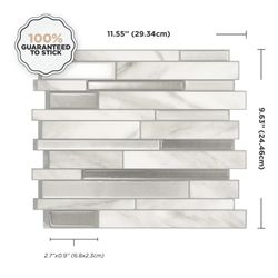 Azulejo Adhesivo Milán Carrera  29,34 cm x 24,46 cm The Smarttiles