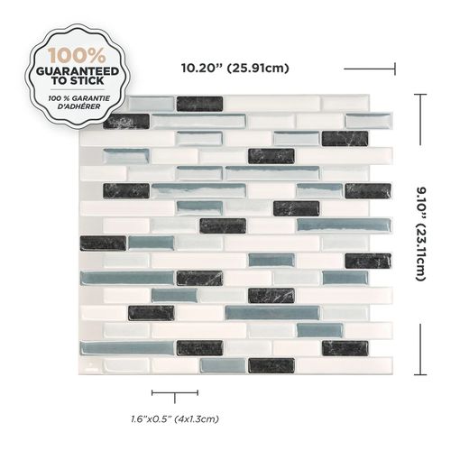 Piastrella adesiva Muretto Brina 10" x 9" The Smarttiles