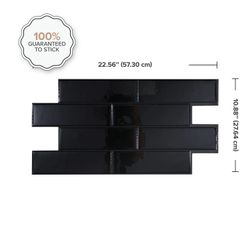 Αυτοκόλλητο πλακάκι Oslo Nero 57,30cm x 27,64cm The Smart Tiles