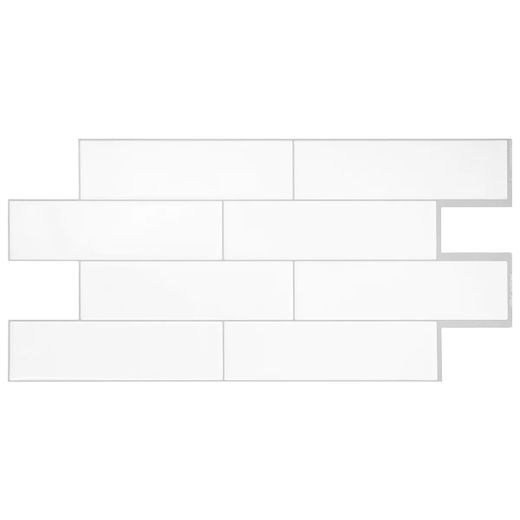 Carrelage adhésif blanc Oslo 57,30 cm x 27,64 cm Les Smart tiles