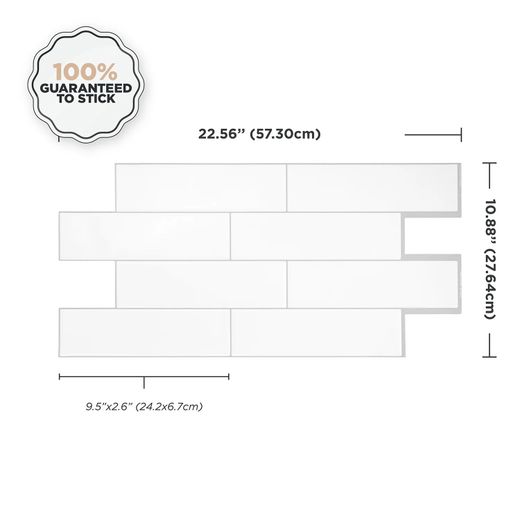 Oslo Witte Lijmtegel 57,30 cm x 27,64 cm De Slimme Tegels