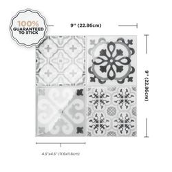 Vintage αυτοκόλλητο πλακάκι Bartoli 9" x 9" The Smarttiles