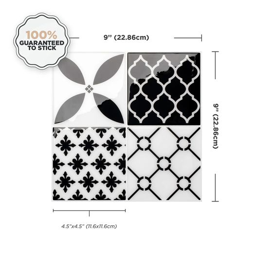 Vintage Bilbao zelfklevende tegel 22,86 cm x 22,86 cm De Smarttiles