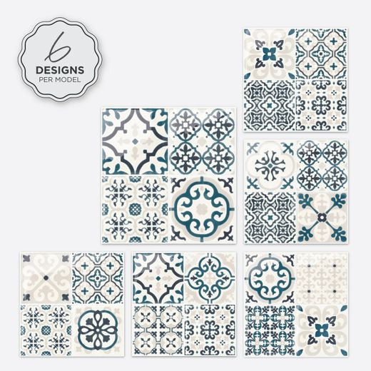 Piastrella adesiva Vintage Navy 22,86 cm x 22,86 cm The Smarttiles