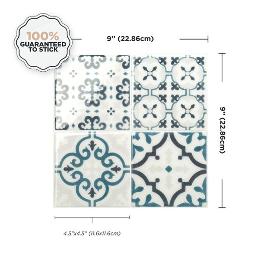 Piastrella adesiva Vintage Navy 22,86 cm x 22,86 cm The Smarttiles