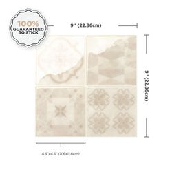 Vintage Venice Klebefliese 9" x 9" Die Smarttiles