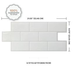 XL Chicago Subway Zelfklevende Tegel 57,30 cm x 27,64 cm De Smarttiles