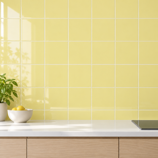 Piastrella Giallo Lucido 20X20 1,00M2 / Scatola 25 Pezzi / Scatola