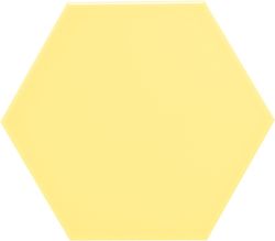 Azulejo Hexagonal 11x13 color Amarillo claro brillo 54 piezas 0,70 m2/Caja Complementto