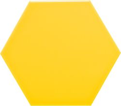 Azulejo Hexagonal 11x13 color Amarillo oscuro brillo 54 piezas 0,70 m2/Caja Complementto