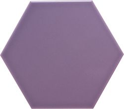 Azulejo Hexagonal 11x13 color Lila brillo 54 piezas 0,70 m2/Caja Complementto