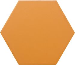 Azulejo Hexagonal 11x13 color Naranja mate 54 piezas 0,70 m2/Caja Complementto