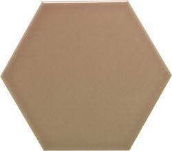 Azulejo Hexagonal 11x13 color Tierra brillo 54 piezas 0,70 m2/Caja Complementto