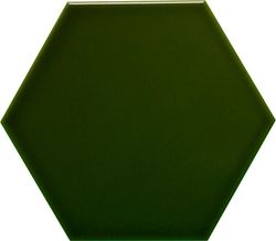 Azulejo Hexagonal 11x13 color Verde victoriano brillo 54 piezas 0,70 m2/Caja Complementto
