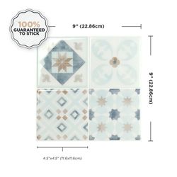 Αυτοκόλλητα πλακάκια Parma Vintage 9" x 9" The Smarttiles