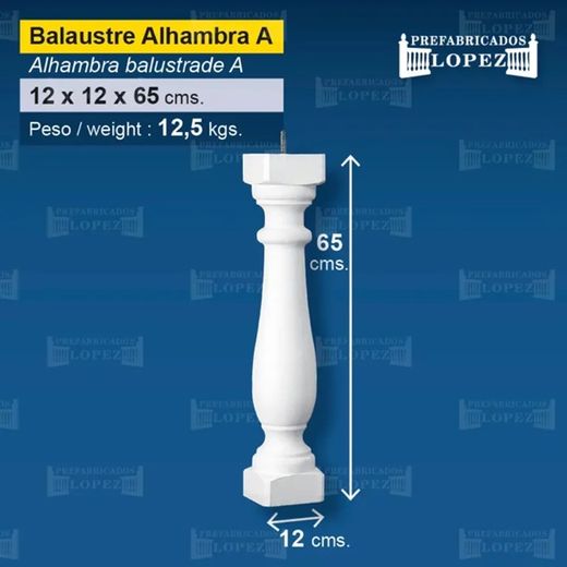 Balustrada Alhambra A Beton 12x12x65 cm