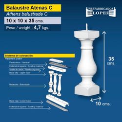 Baluster Athens C Betong 10x10x35 cm