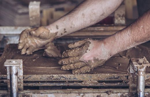 Baldosa barro cocido paja