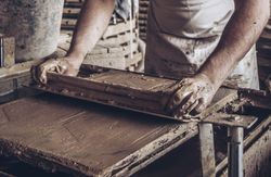 Baldosa barro cocido paja